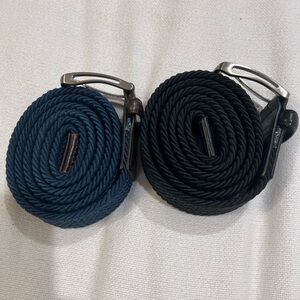 2 Greg Norman Shark woven stretch Belts Size 42